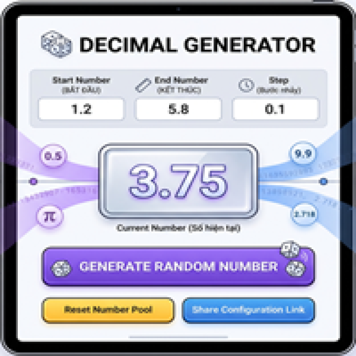 RANDOM DECIMAL NUMBER TOOL